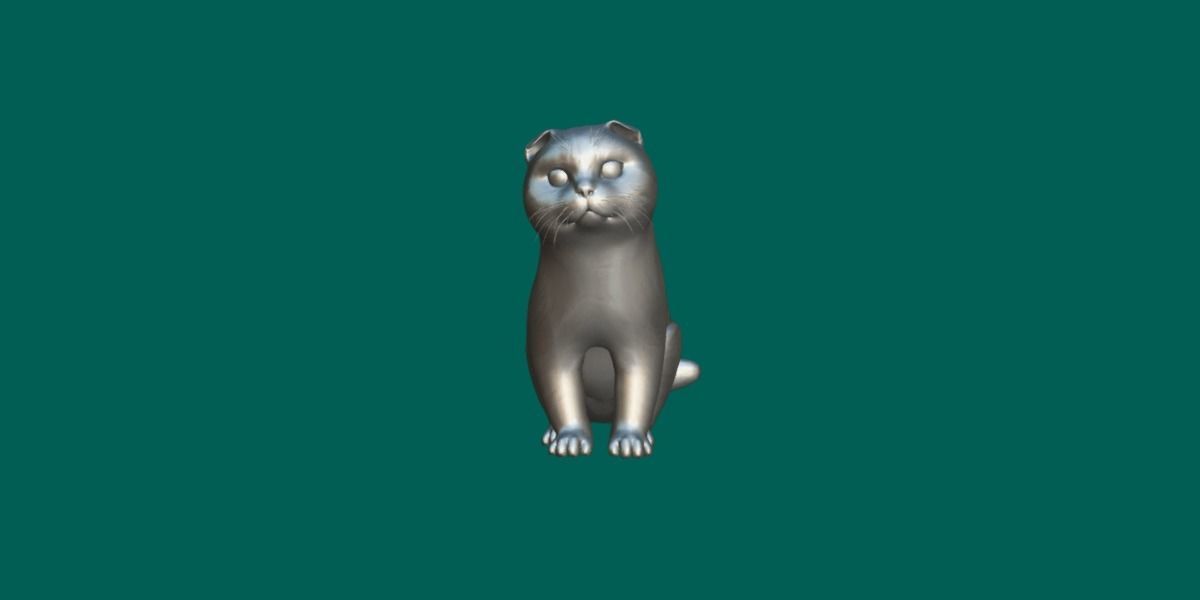 Orange Scottish Fold Cat 3D model_10