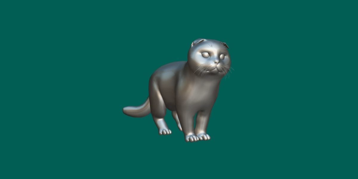 Orange Scottish Fold Cat 3D model_9