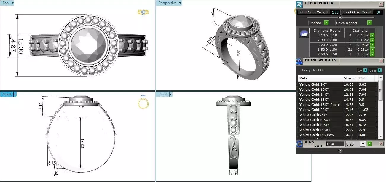 Wedding Ring 3D print model_0