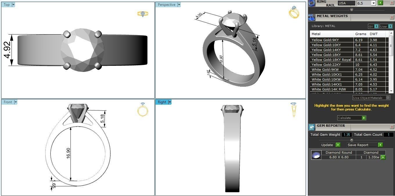 Wedding ring 3D print model_1