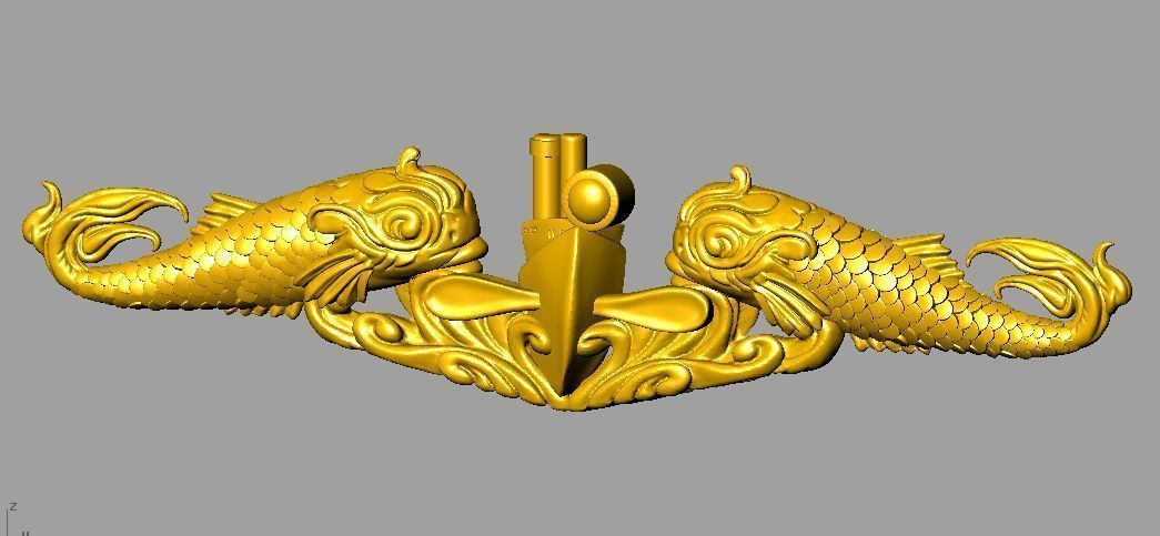 Fish Pin Logo 3D print model_2
