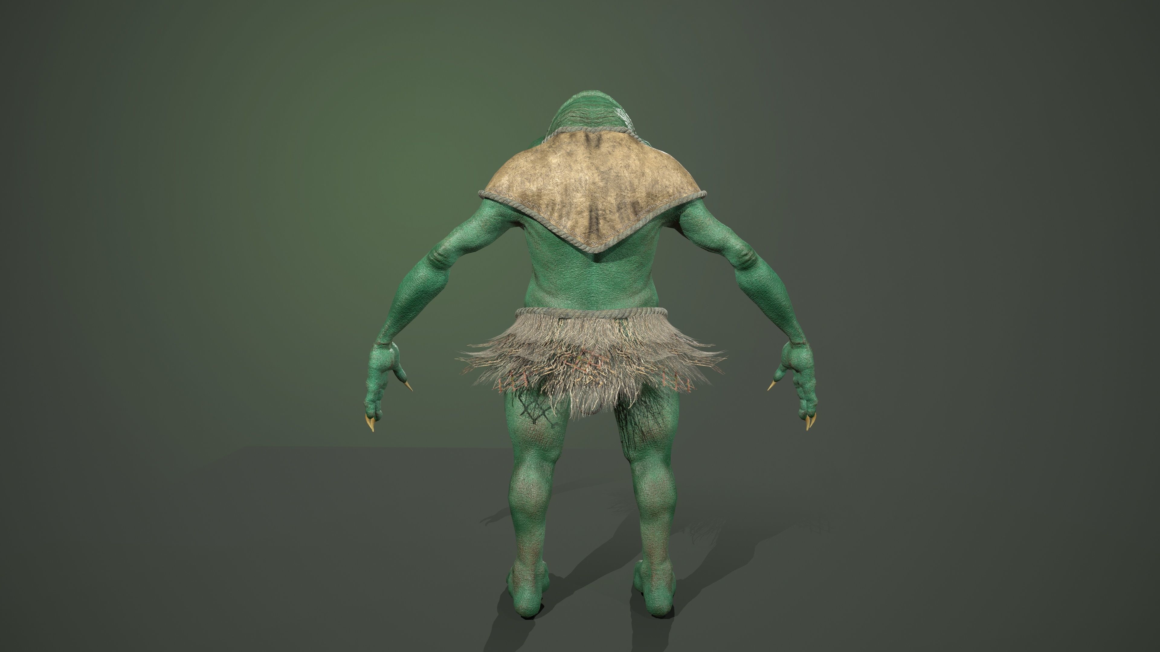 Gecko warrior  Low-poly 3D model_5