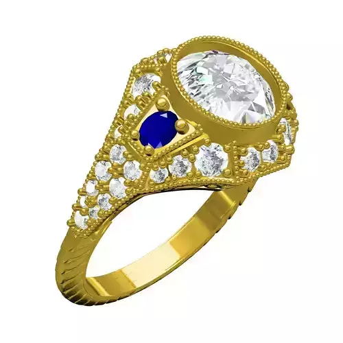 Antique Art Deco Round Diamond Engagement Ring 3