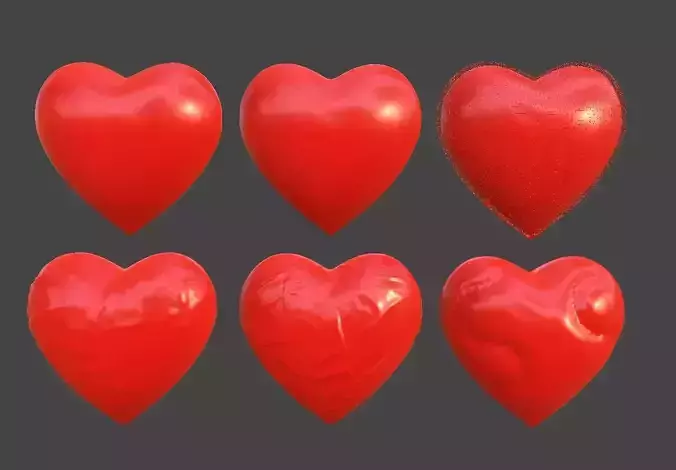 Heart Simple and Complex Low-poly 3D model