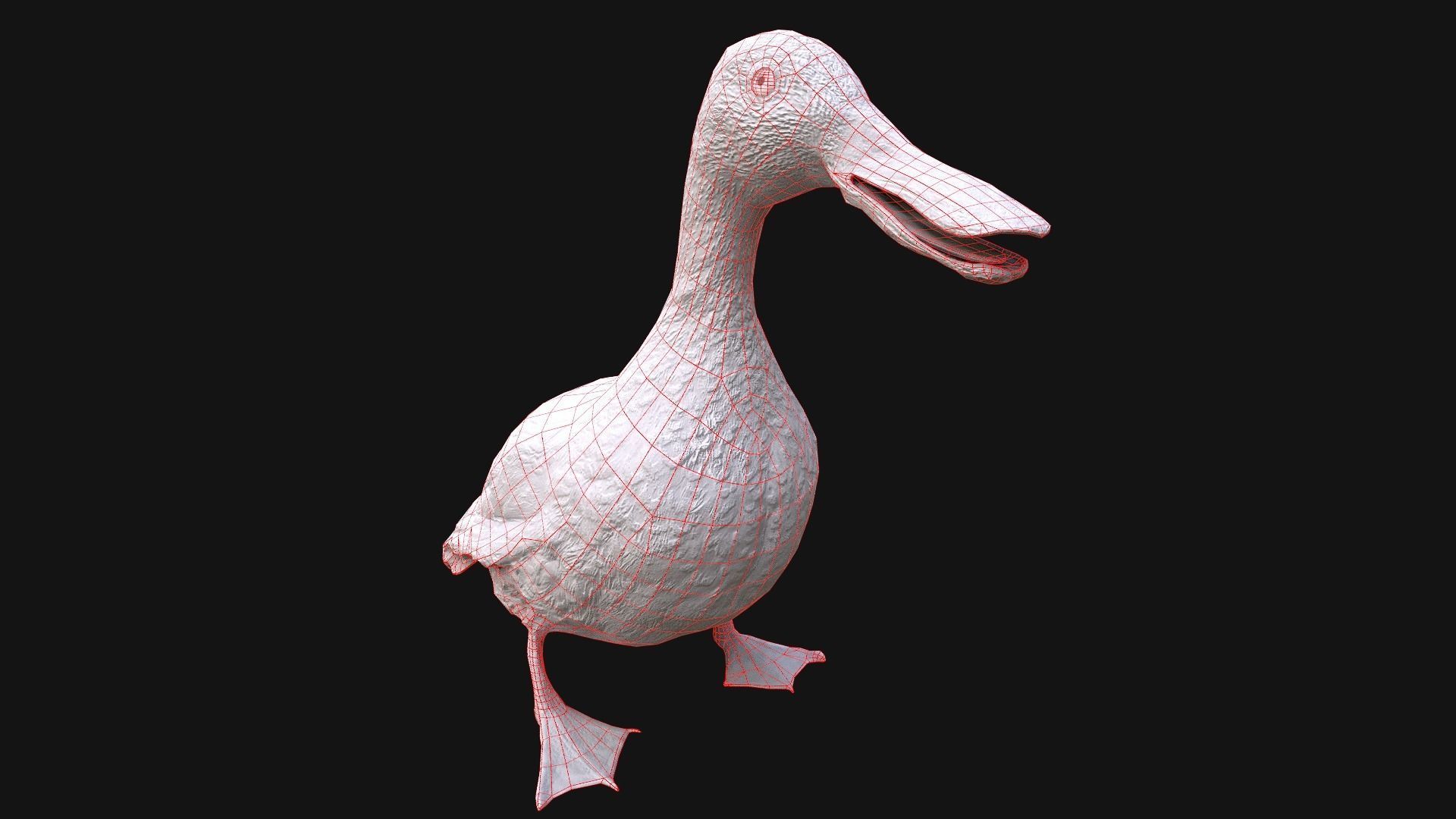 Birds set  Swan Ducks Pheasant Low-poly 3D model_51