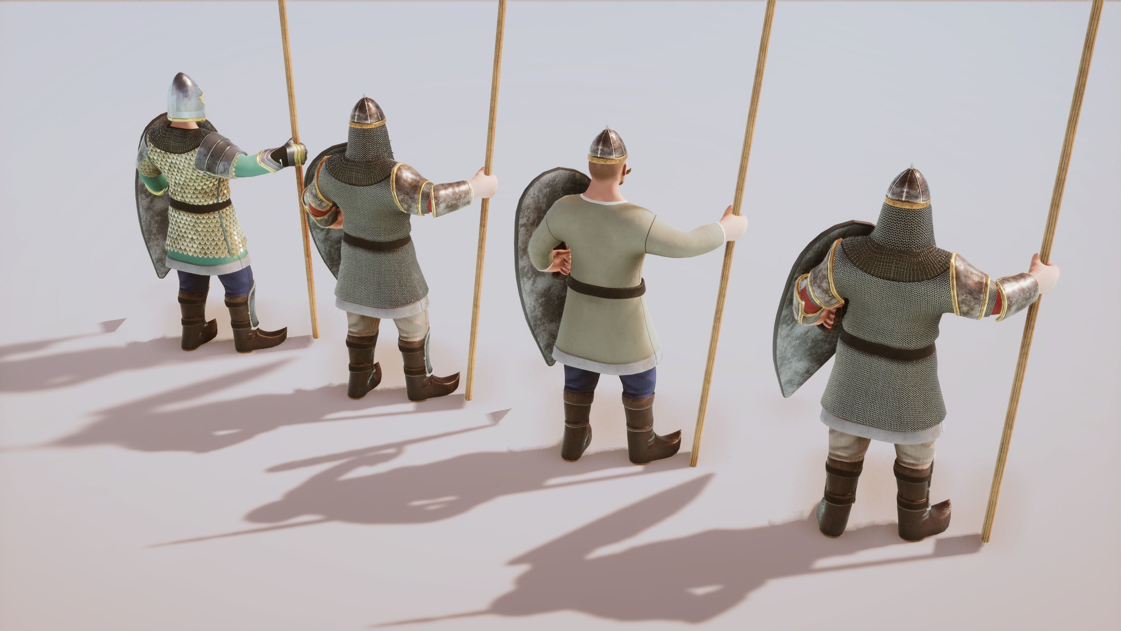 Stylized Medieval Guards Kit Rigged with Shape Keys Low-poly 3D model_4