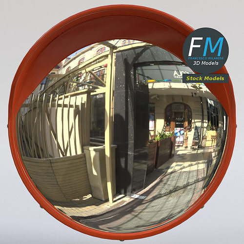 Blind spot traffic mirror 2 3D model 3