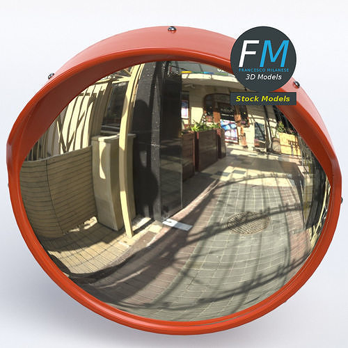 Blind spot traffic mirror 2 3D model 2