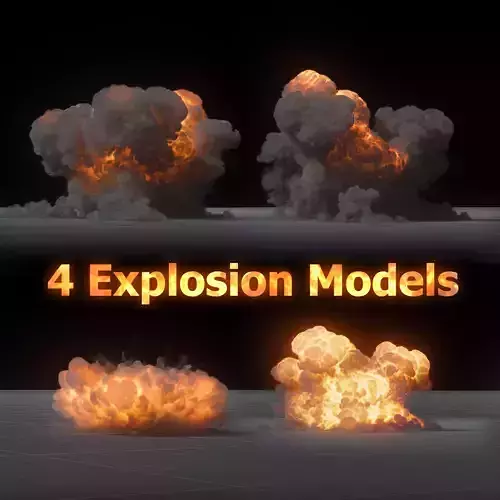 4 Explosion Animations High Resolution Pack 3D model
