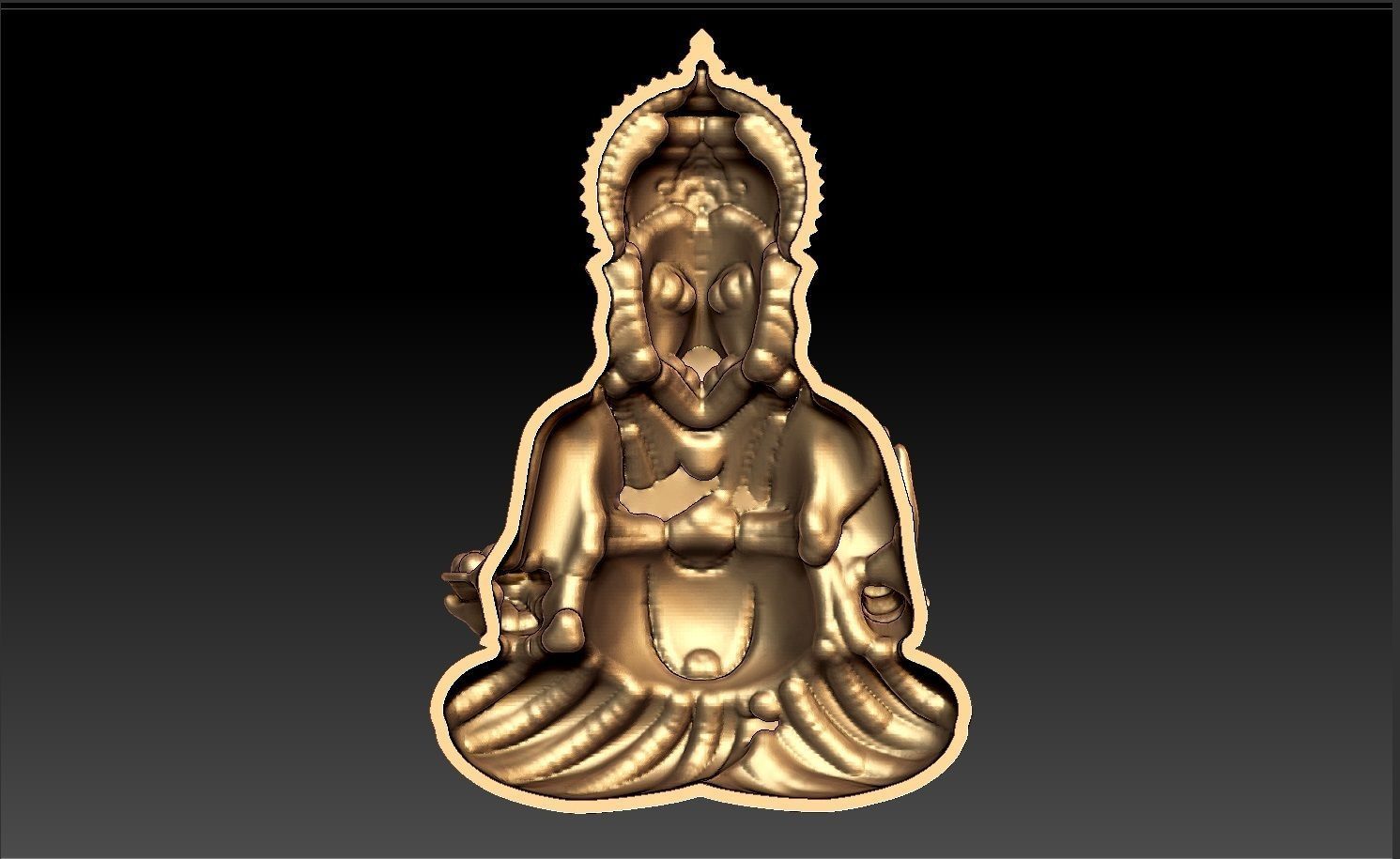 GANESHA PENDENT 3D print model_6