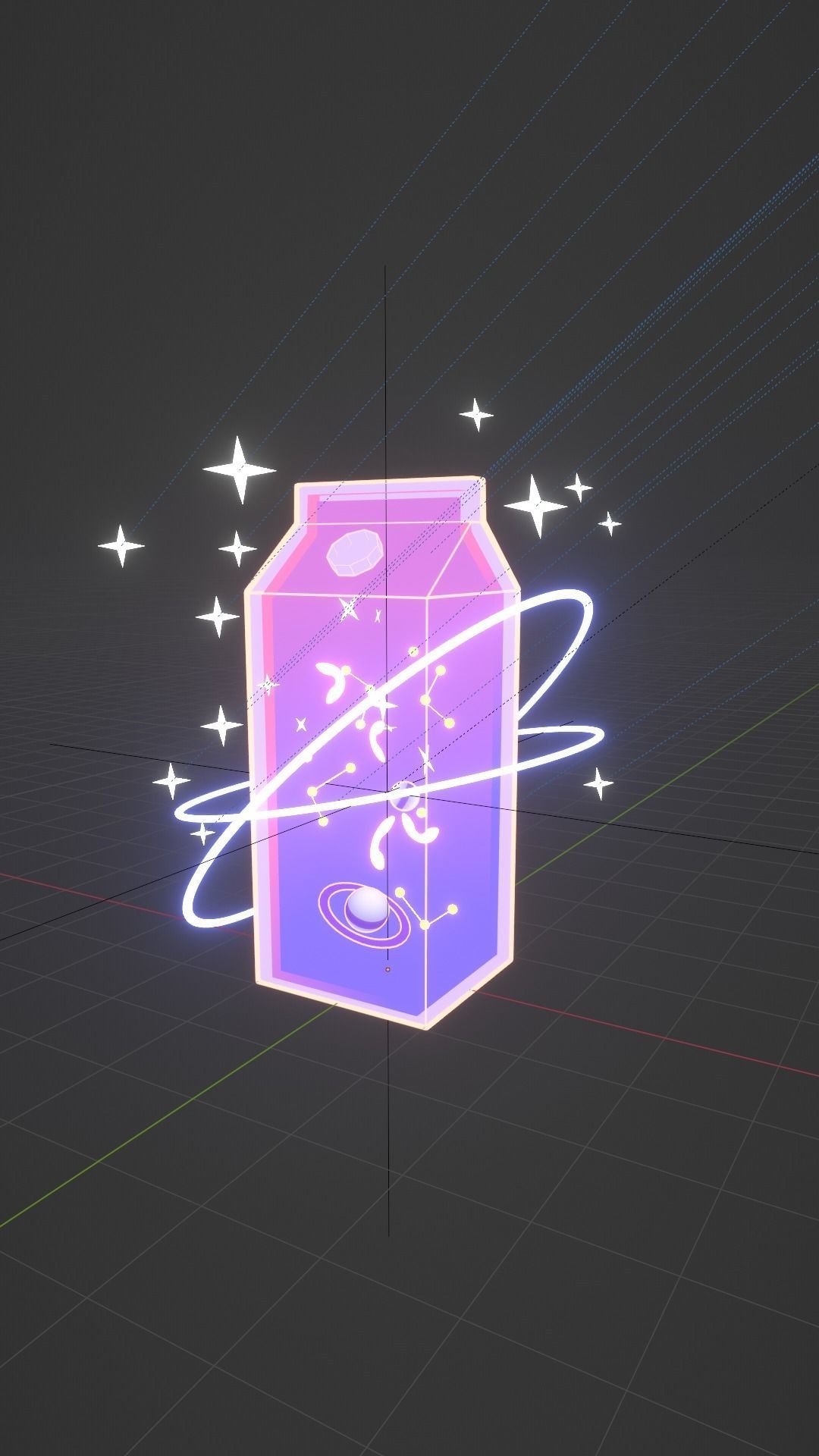 Space Milk Low-poly 3D model_4