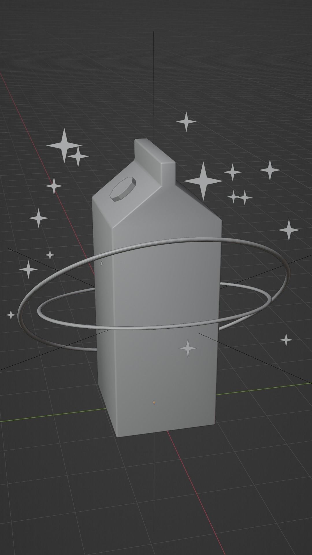 Space Milk Low-poly 3D model_5