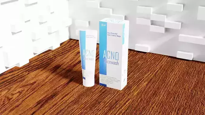 FACE WASH 3D MODEL WITH BOX PACKING 