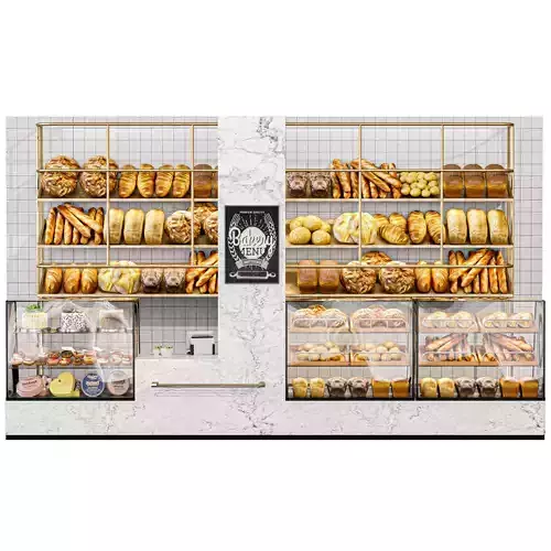 Bakery with pastries and desserts 3 3D model