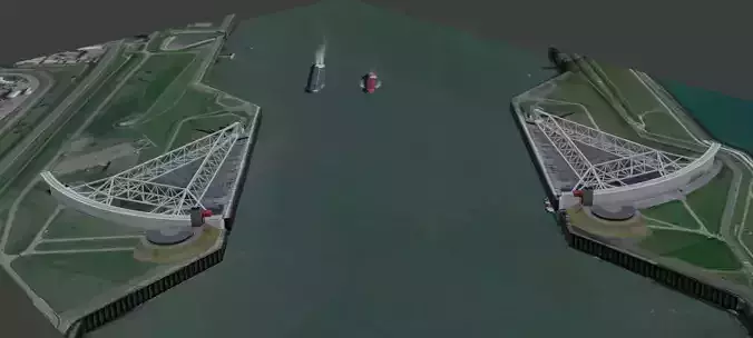  Maeslantkering storm surge barrier 3d model