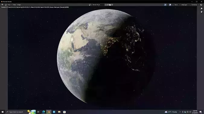 Procedural Realistic Earth 3D Model 3D model