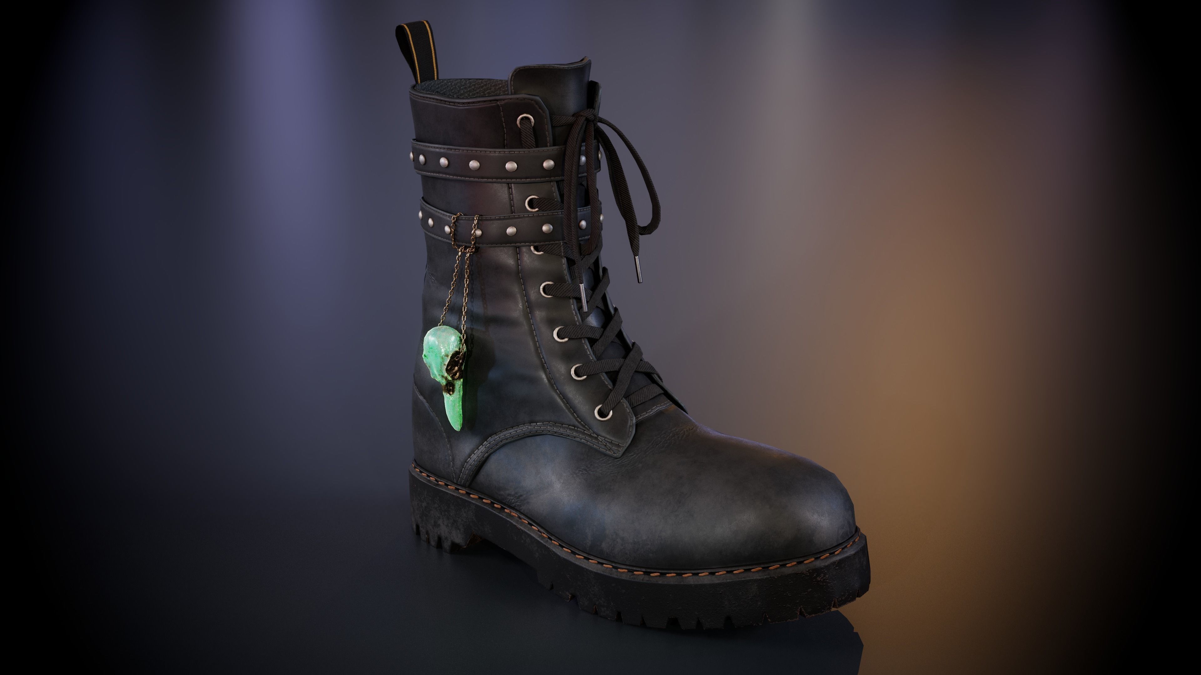 Boots with Rivets - Game Ready Low-poly 3D model_4