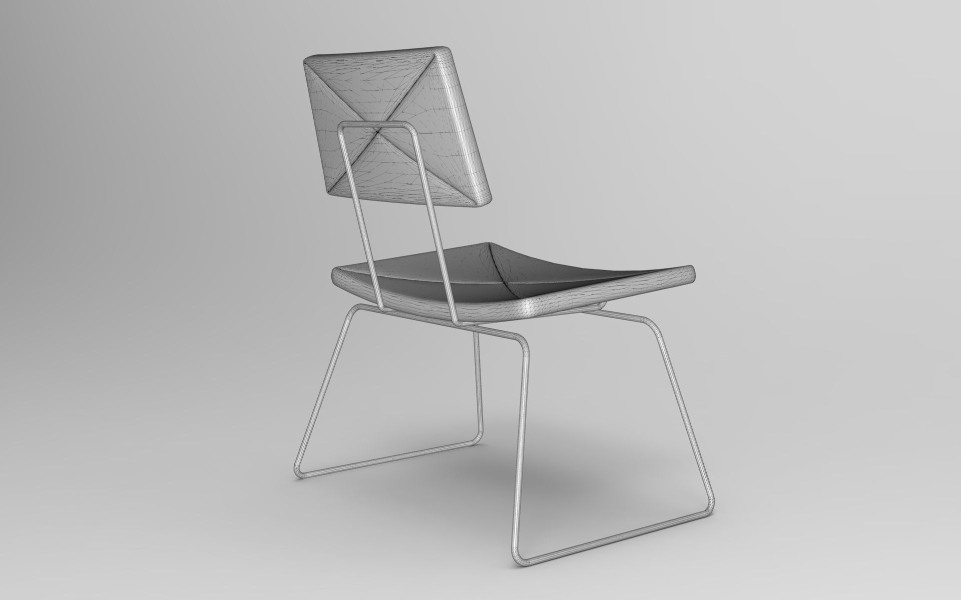 Yarn Chair Low-poly 3D model_6