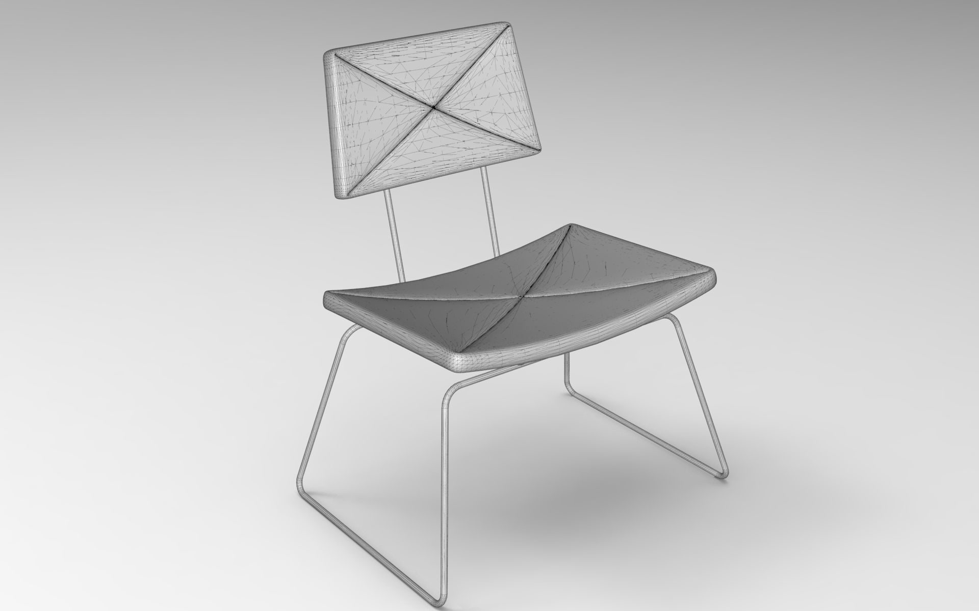 Yarn Chair Low-poly 3D model_5