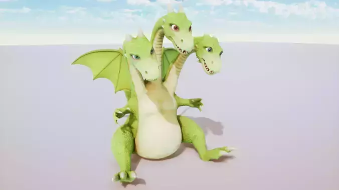 Stylized Character Dragon Rigged Low-poly 3D model