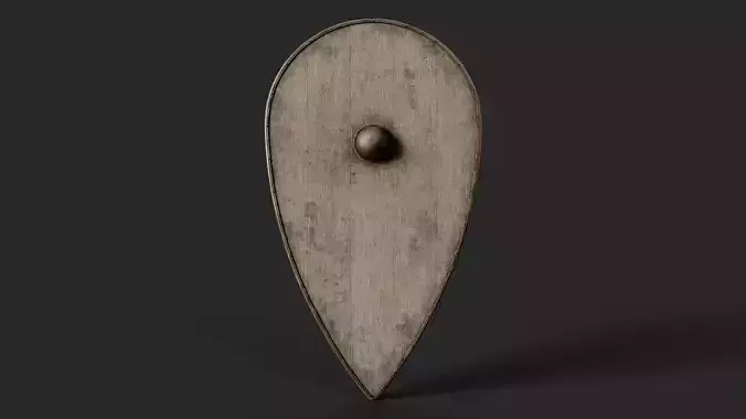 Slavic kite wooden shield-base Low-poly 3D model