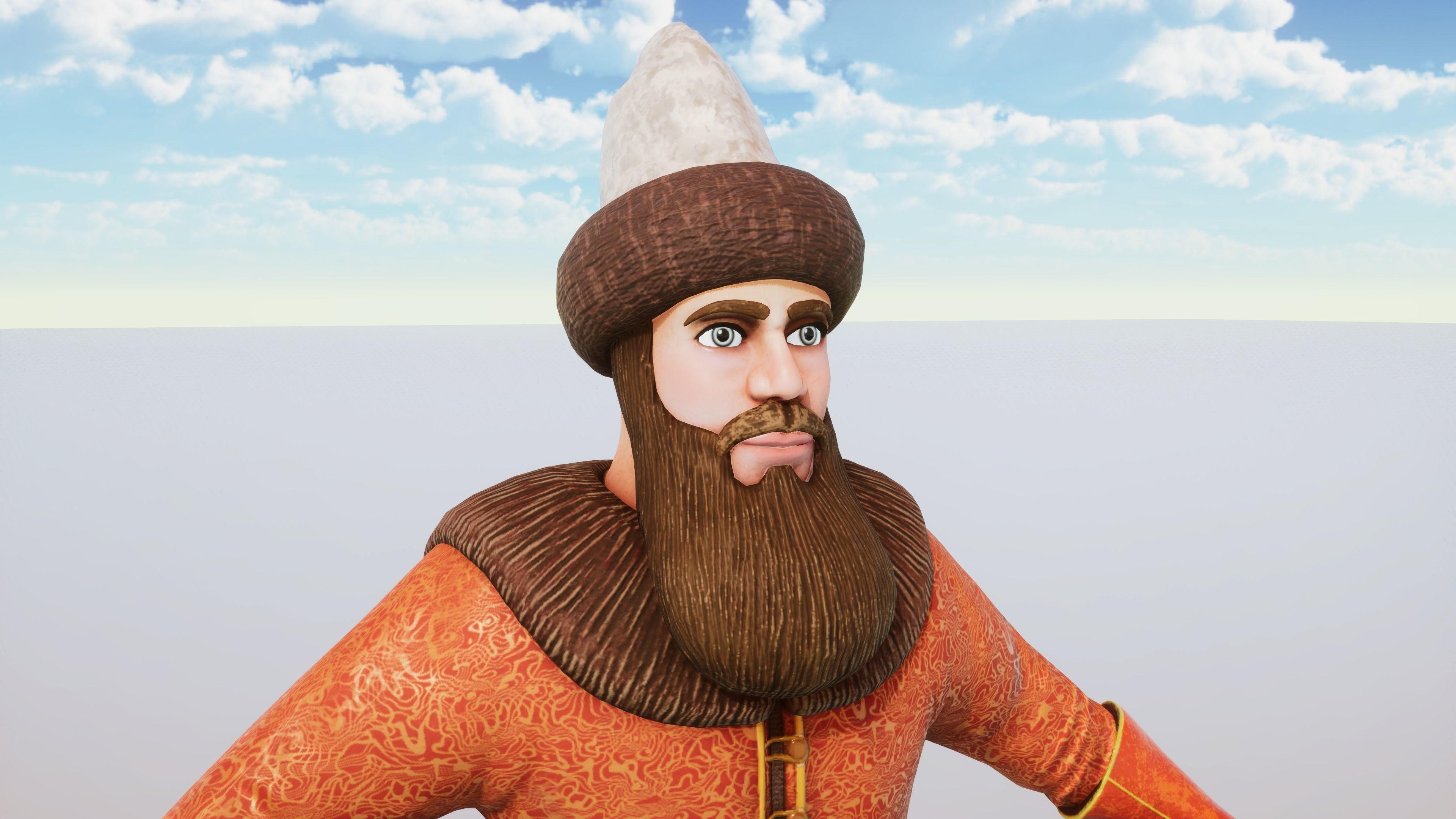 Stylized Character Medieval Man Rigged with Shape Keys Low-poly 3D model_4