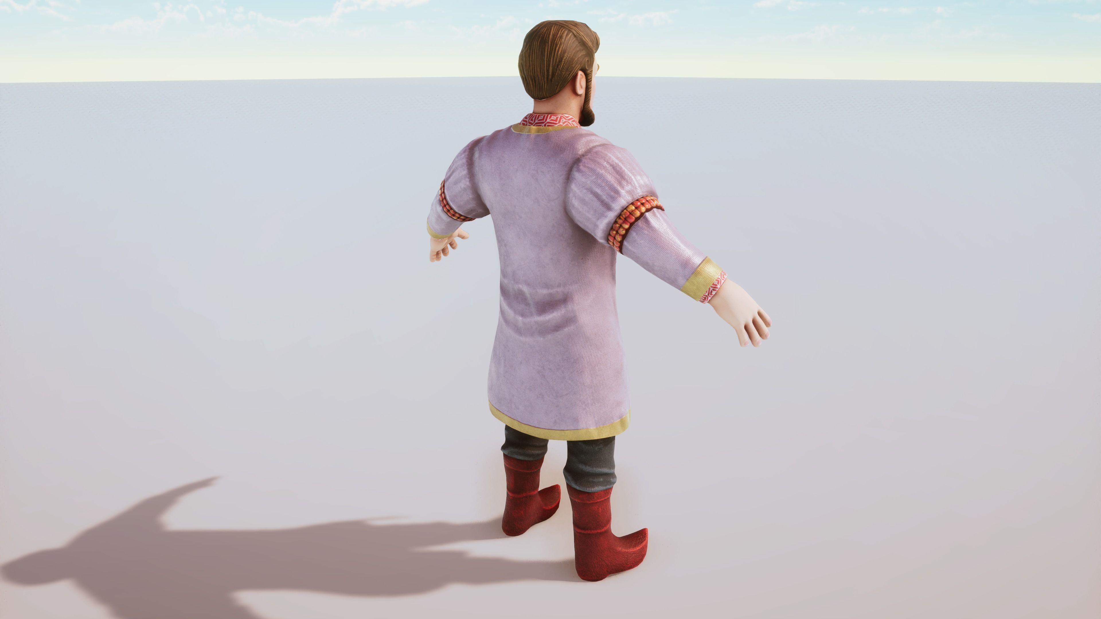 Stylized Character Medieval Rich Man Rigged with Shape Keys Low-poly 3D model_3