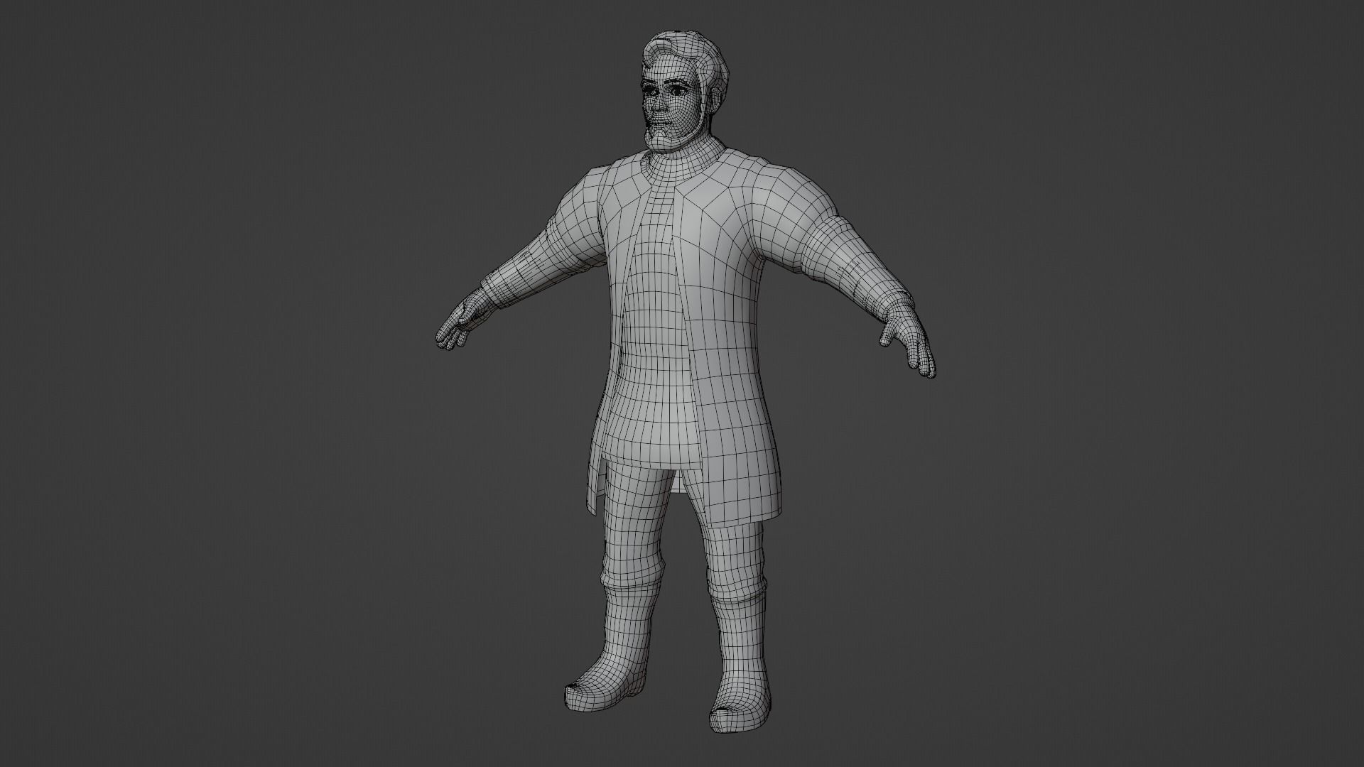 Stylized Character Medieval Rich Man Rigged with Shape Keys Low-poly 3D model_5