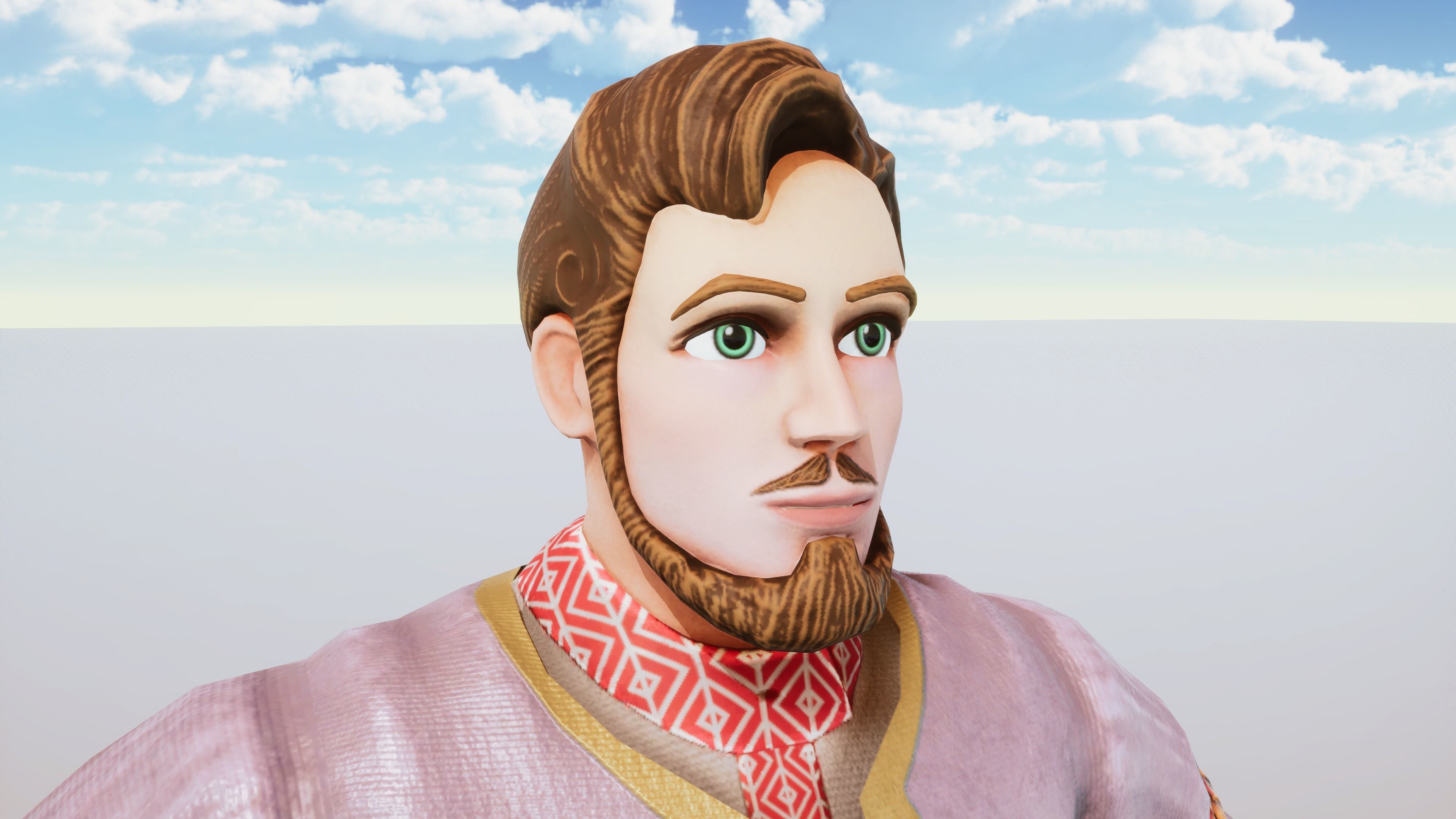 Stylized Character Medieval Rich Man Rigged with Shape Keys Low-poly 3D model_4