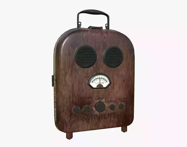 Cartoon Style Stylized Radio Sunnylife Radio Wood Edition