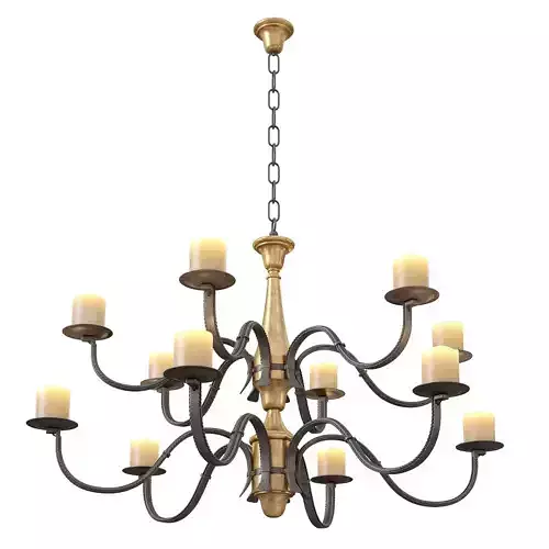Paul Ferrante Rustic Style Chandelier The Clinton 3D model