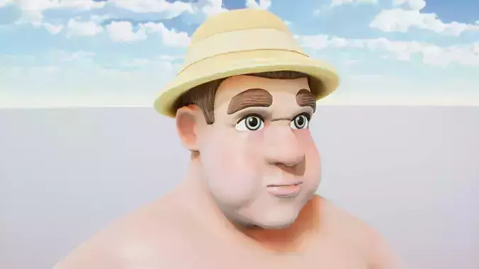 Stylized Character Tourist Rigged with Shape Keys Extra Texture Low-poly 3D model