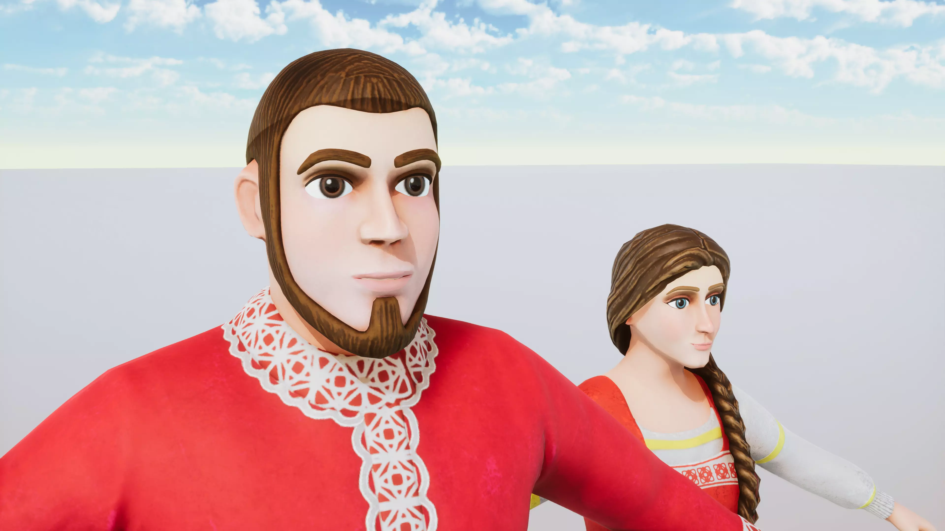 Stylized Character Medieval People Collection Rigged Low-poly 3D model_0