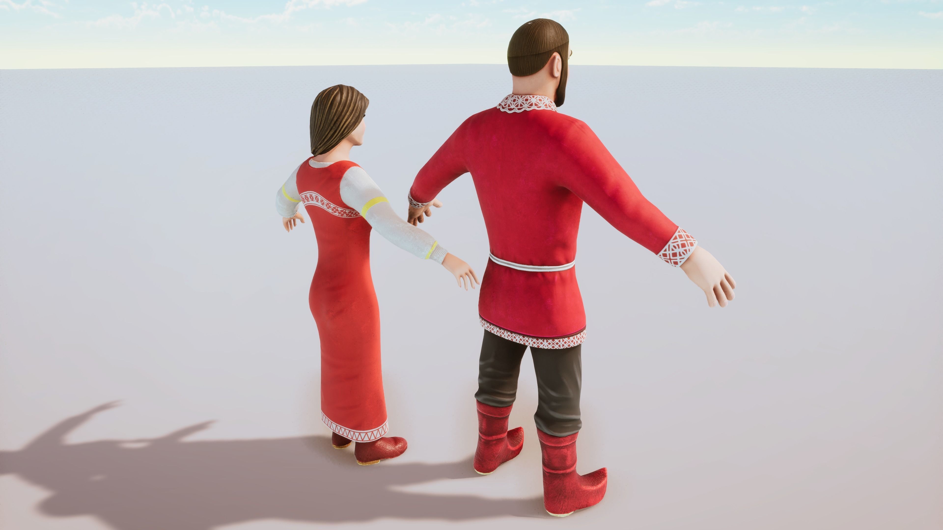 Stylized Character Medieval People Collection Rigged Low-poly 3D model_1