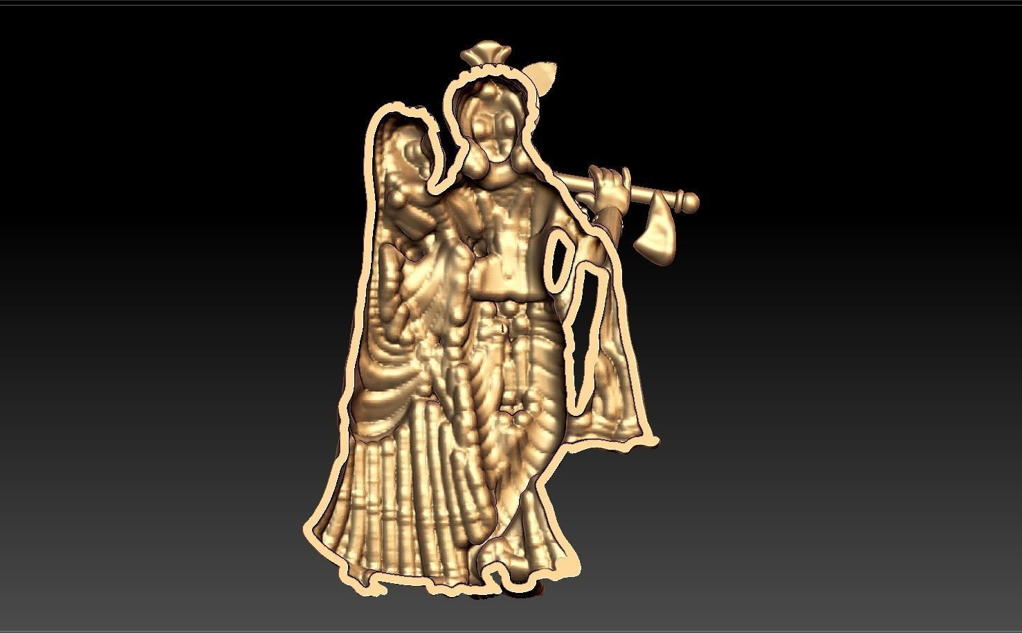 RATHA KRISHNA PENDENT 3D print model_6