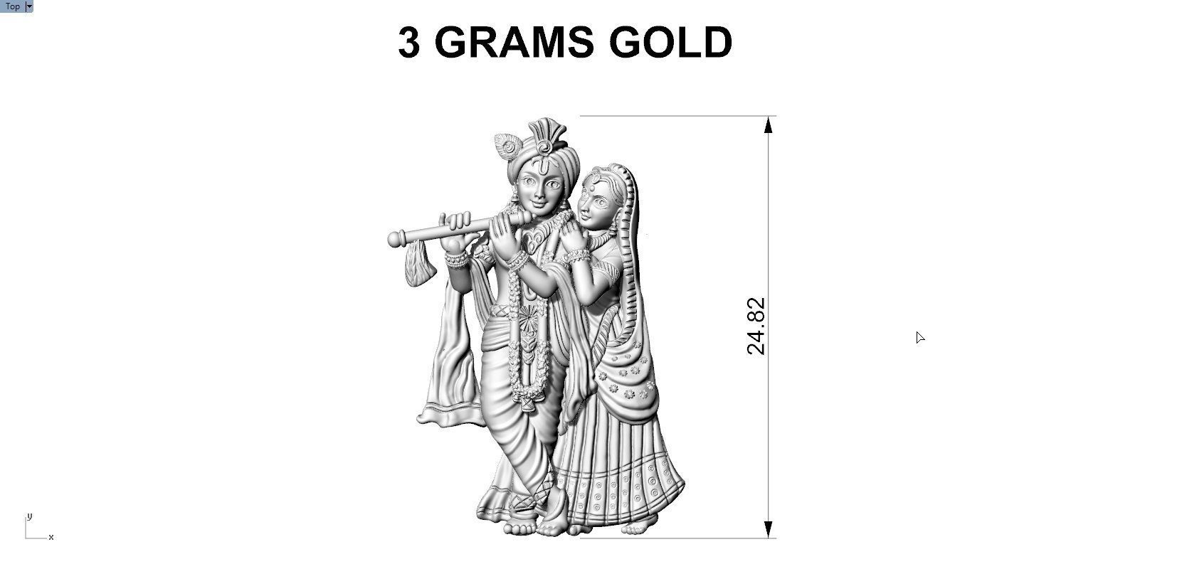 RATHA KRISHNA PENDENT 3D print model_9