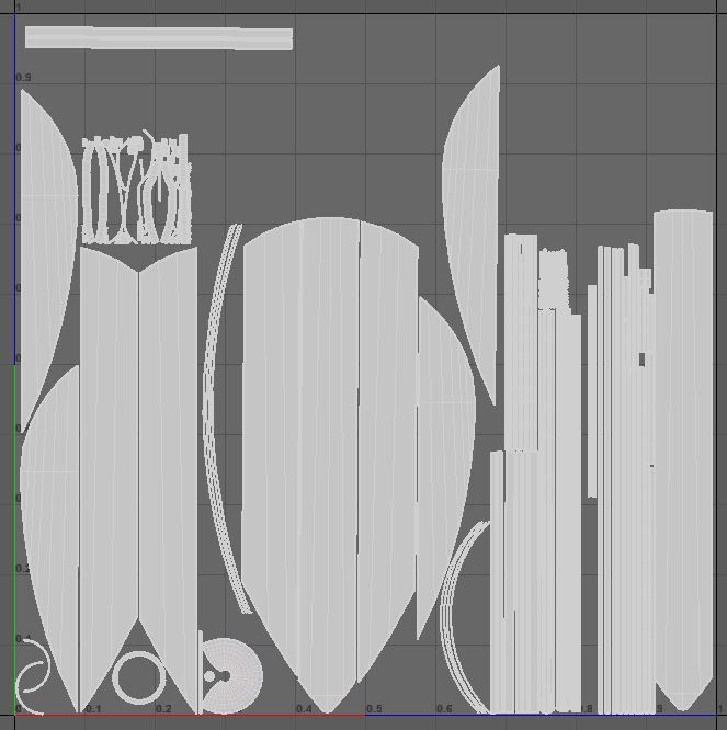 Slavic kite wooden shield-painted green with birds symbol Low-poly 3D model_7