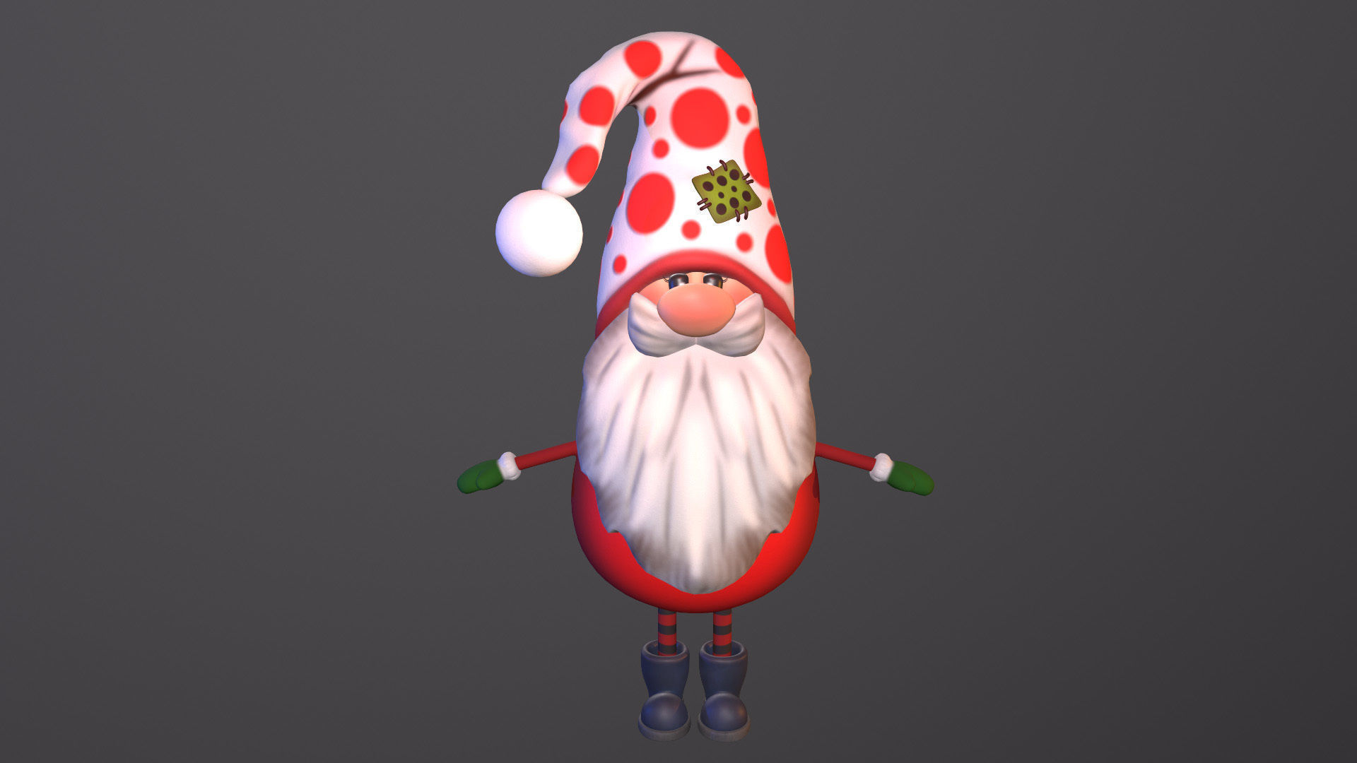 gnome boy Low-poly 3D model_10