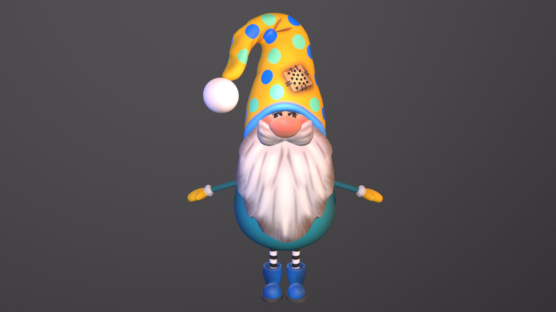 gnome boy Low-poly 3D model_6