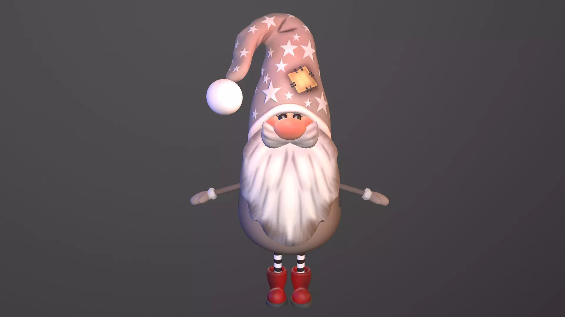 gnome boy Low-poly 3D model_0