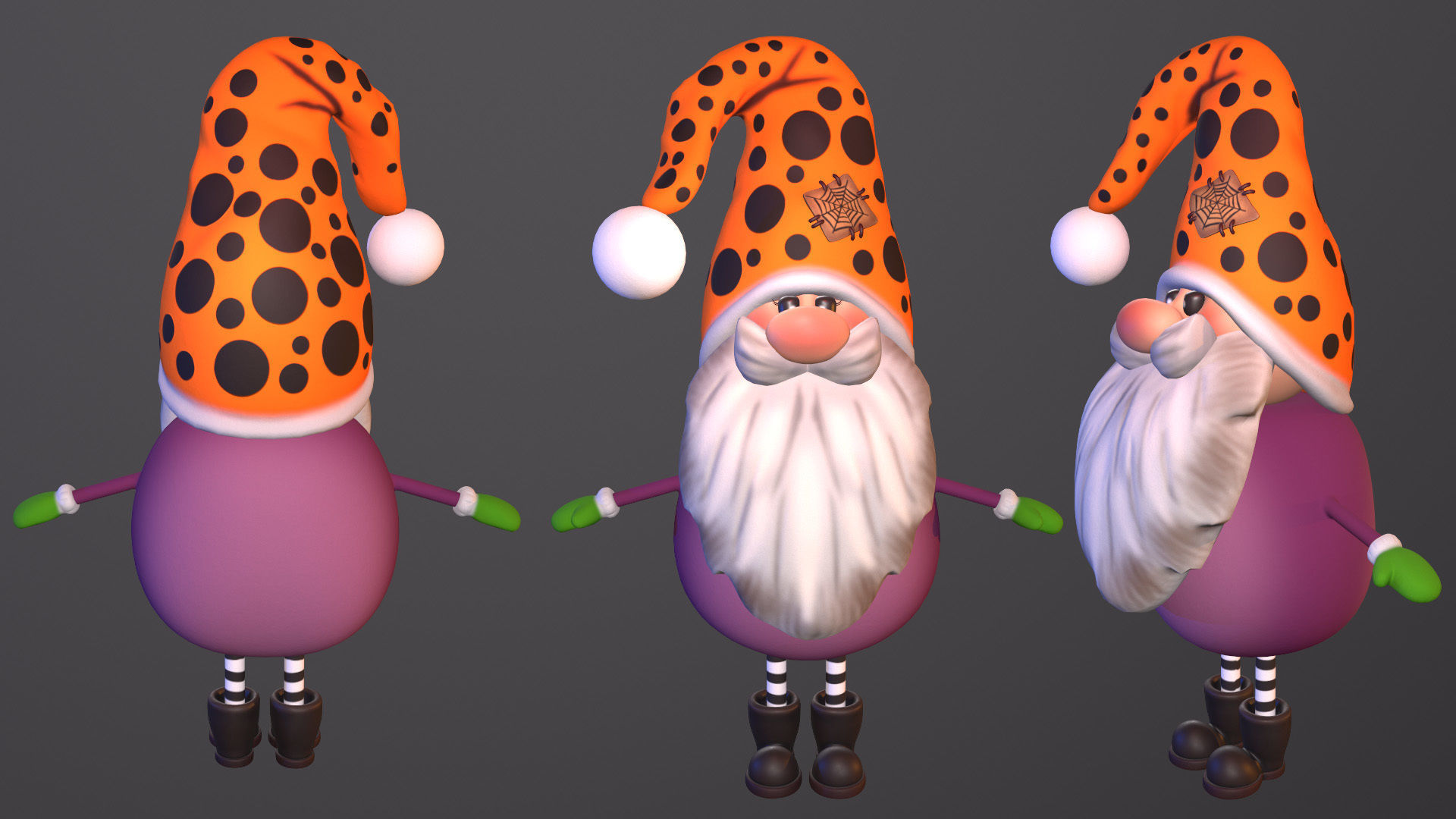 gnome boy Low-poly 3D model_13