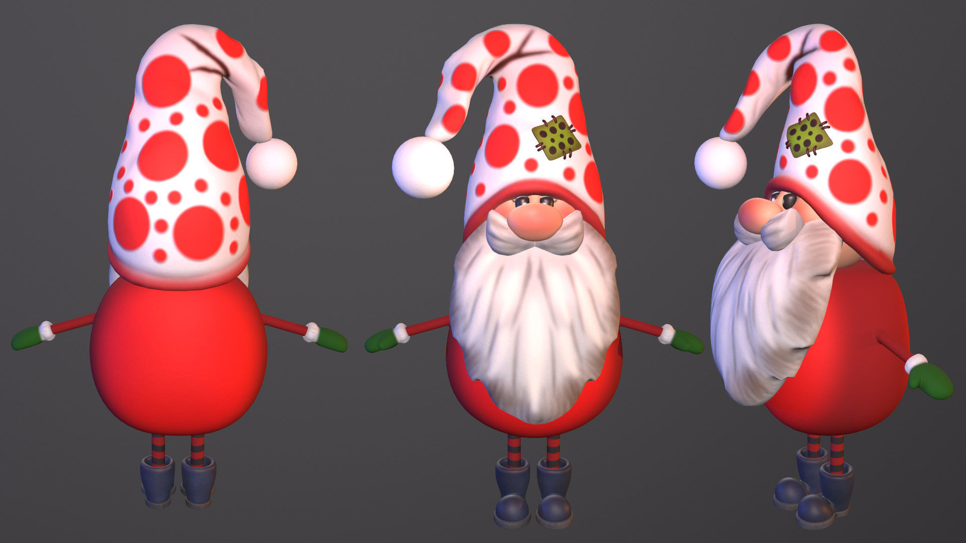 gnome boy Low-poly 3D model_11
