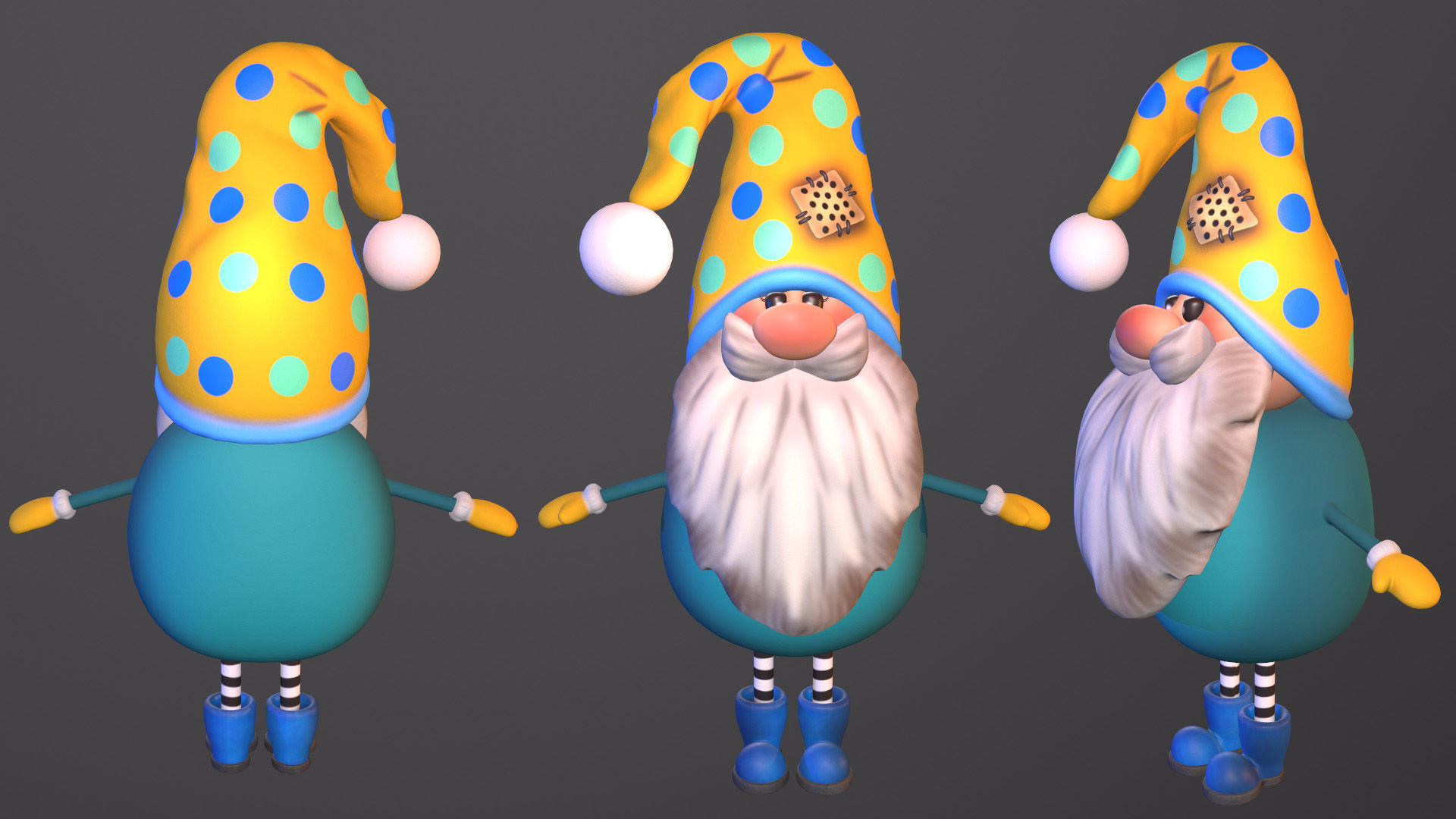 gnome boy Low-poly 3D model_7