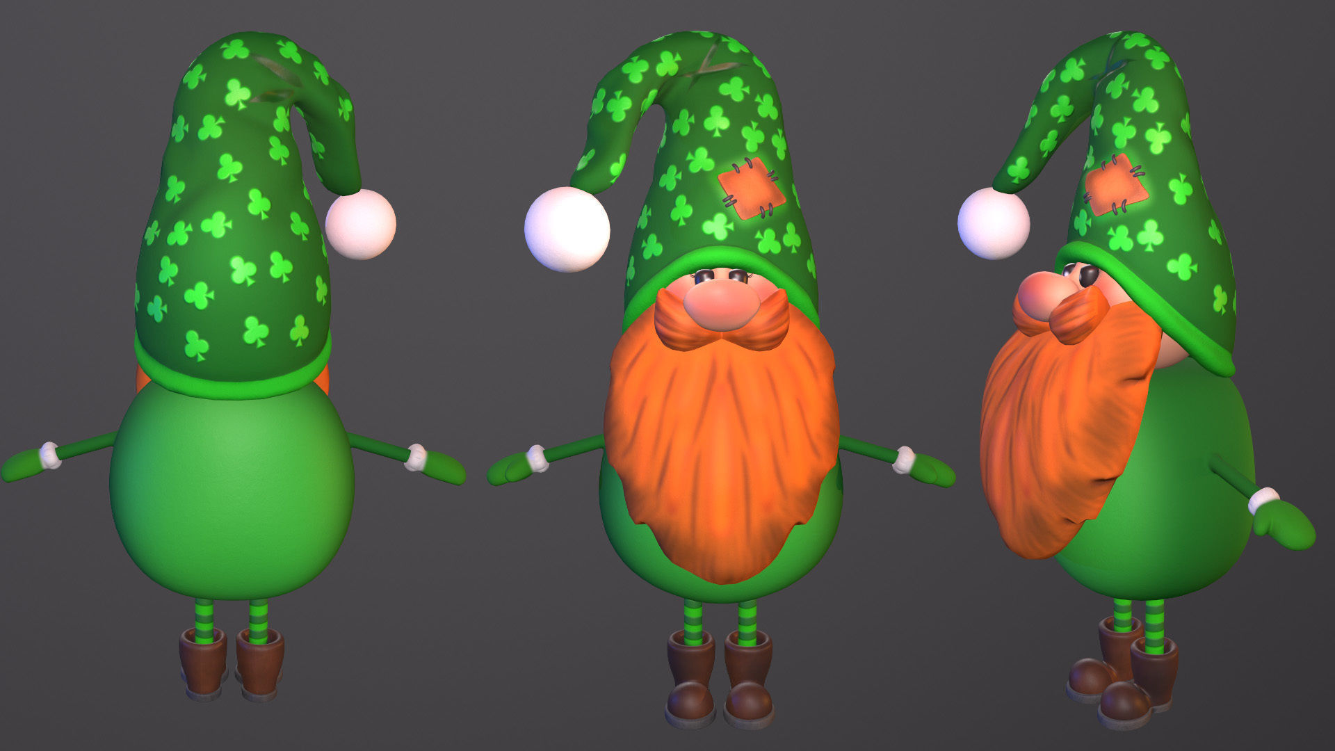 gnome boy Low-poly 3D model_9