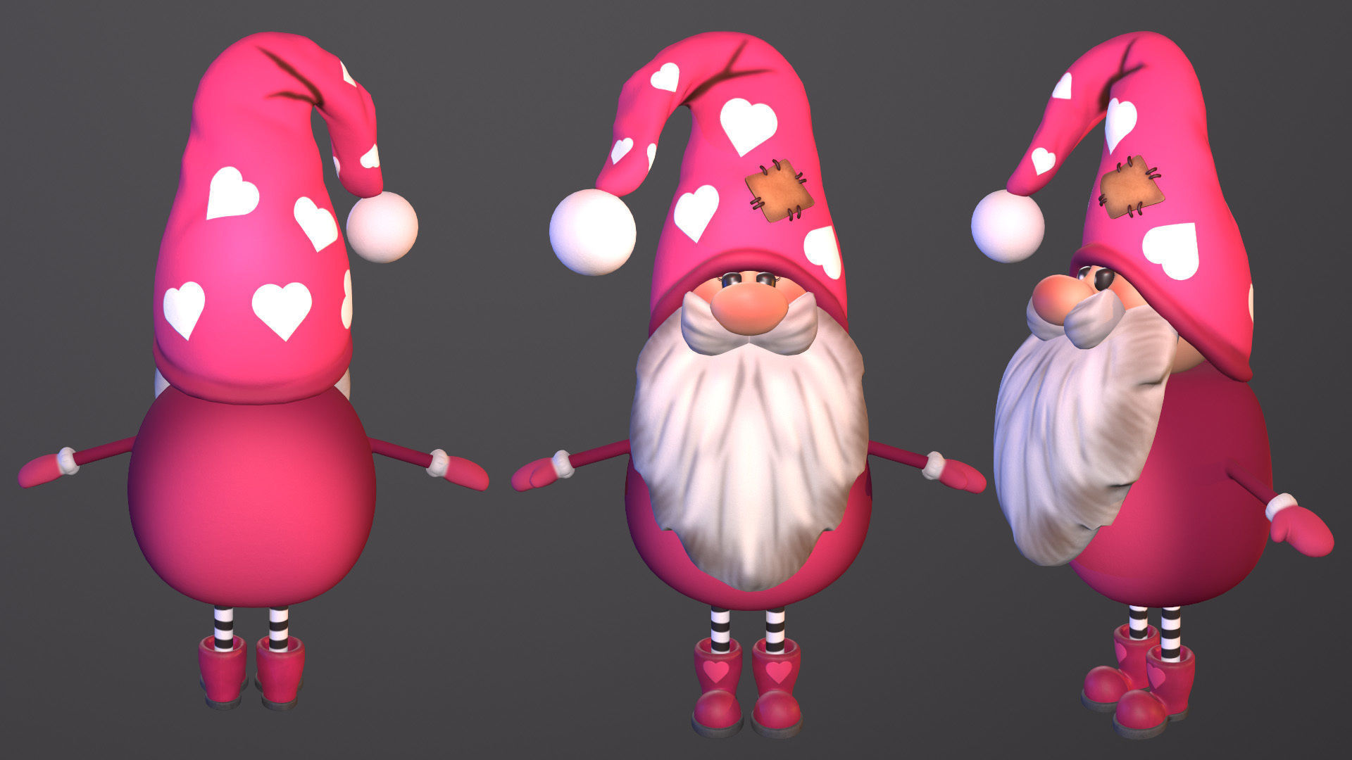 gnome boy Low-poly 3D model_3