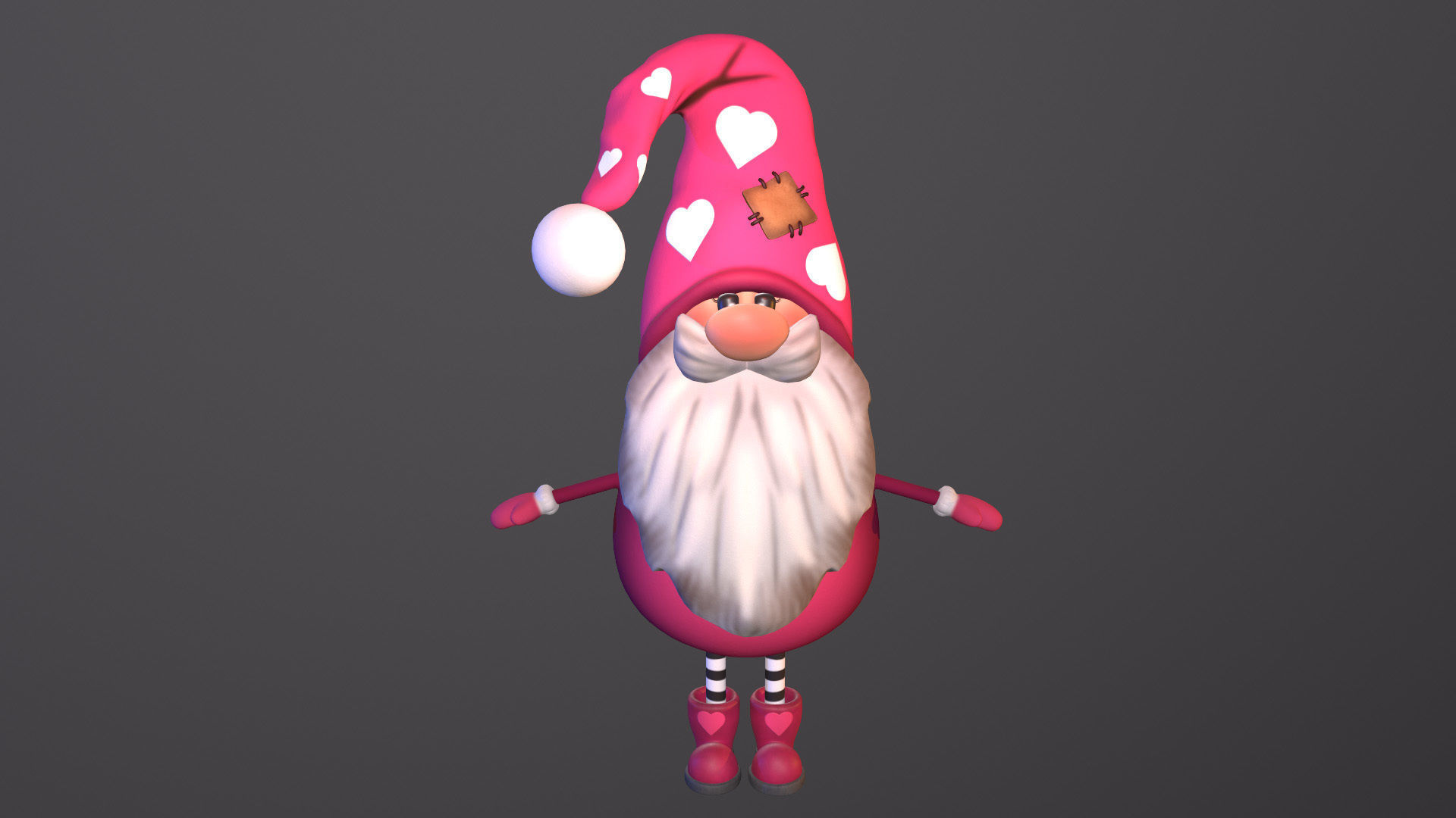 gnome boy Low-poly 3D model_2