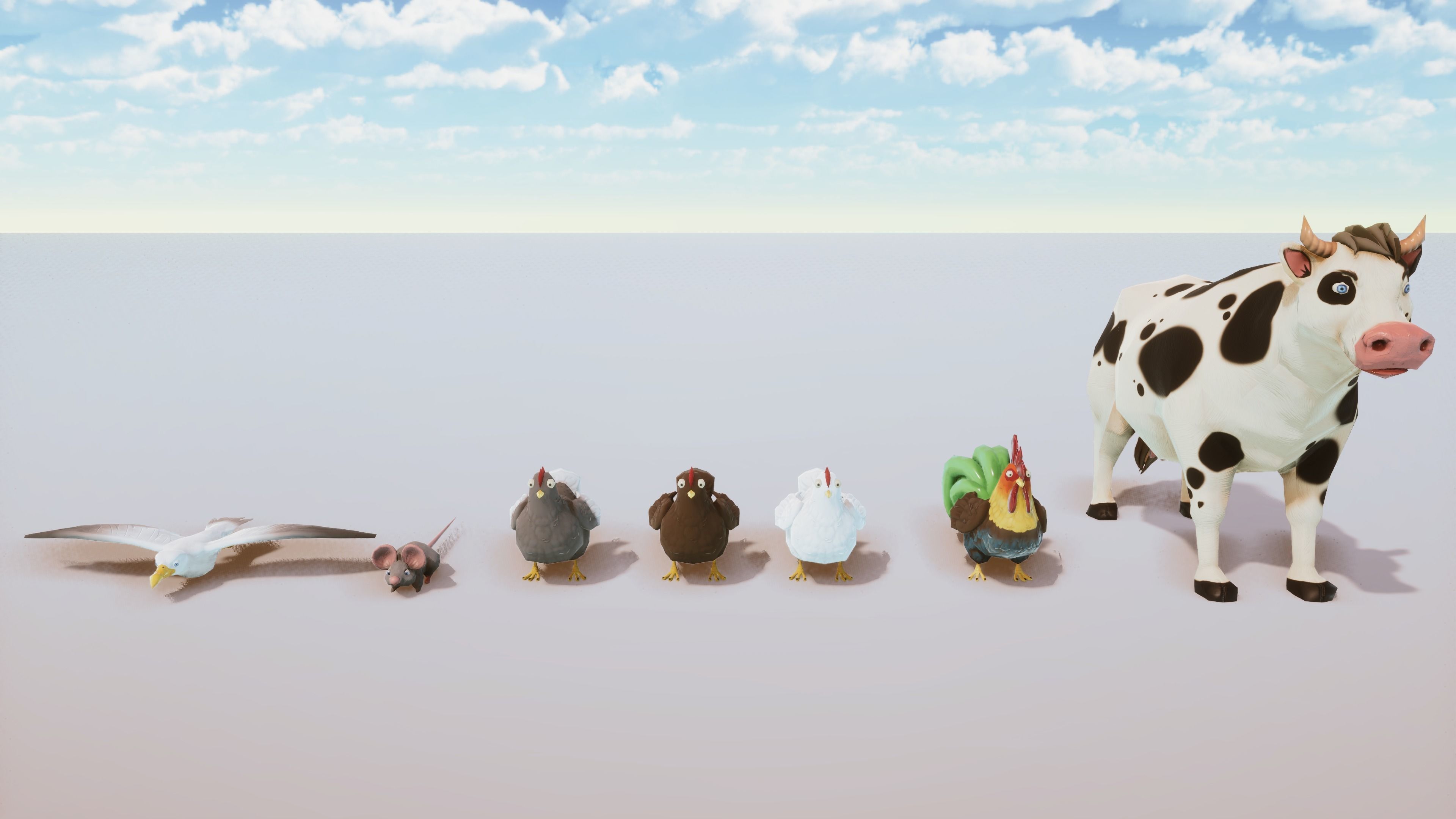 Stylized Farm Animals Kit Rigged with Shape Keys Low-poly 3D model_2