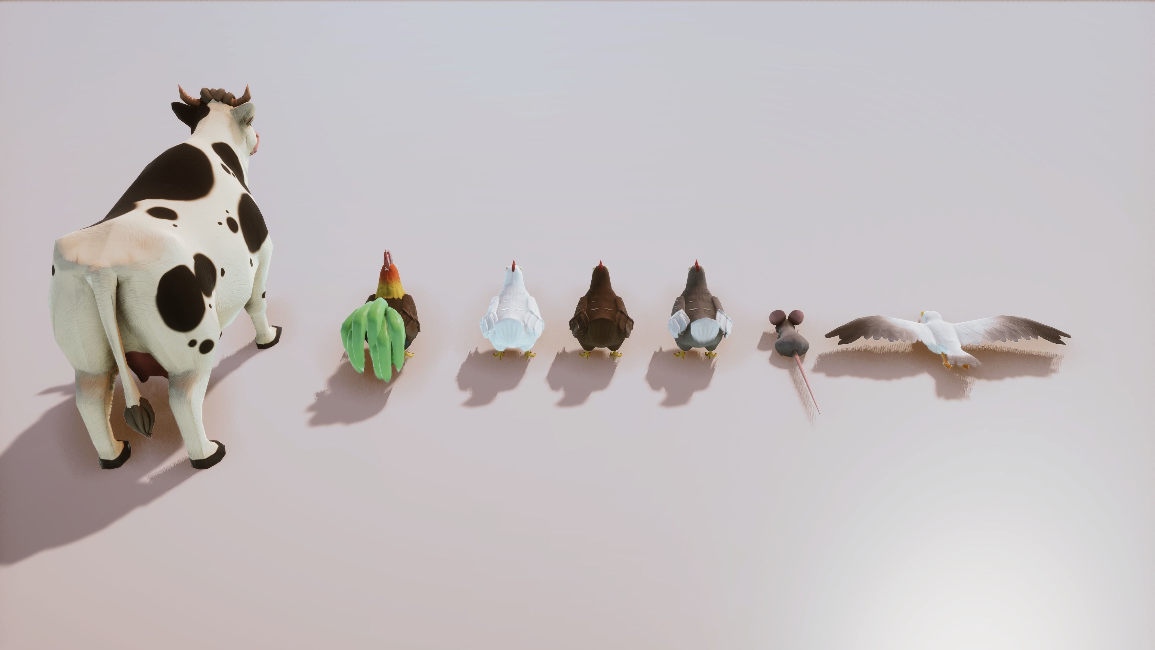 Stylized Farm Animals Kit Rigged with Shape Keys Low-poly 3D model_5