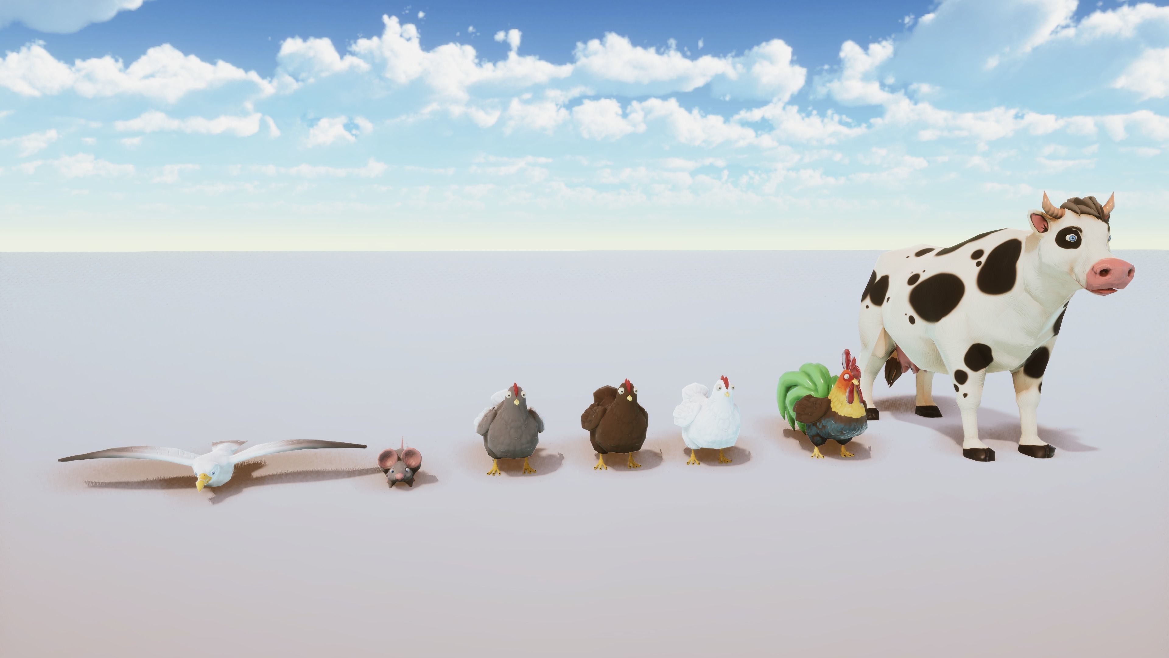 Stylized Farm Animals Kit Rigged with Shape Keys Low-poly 3D model_4