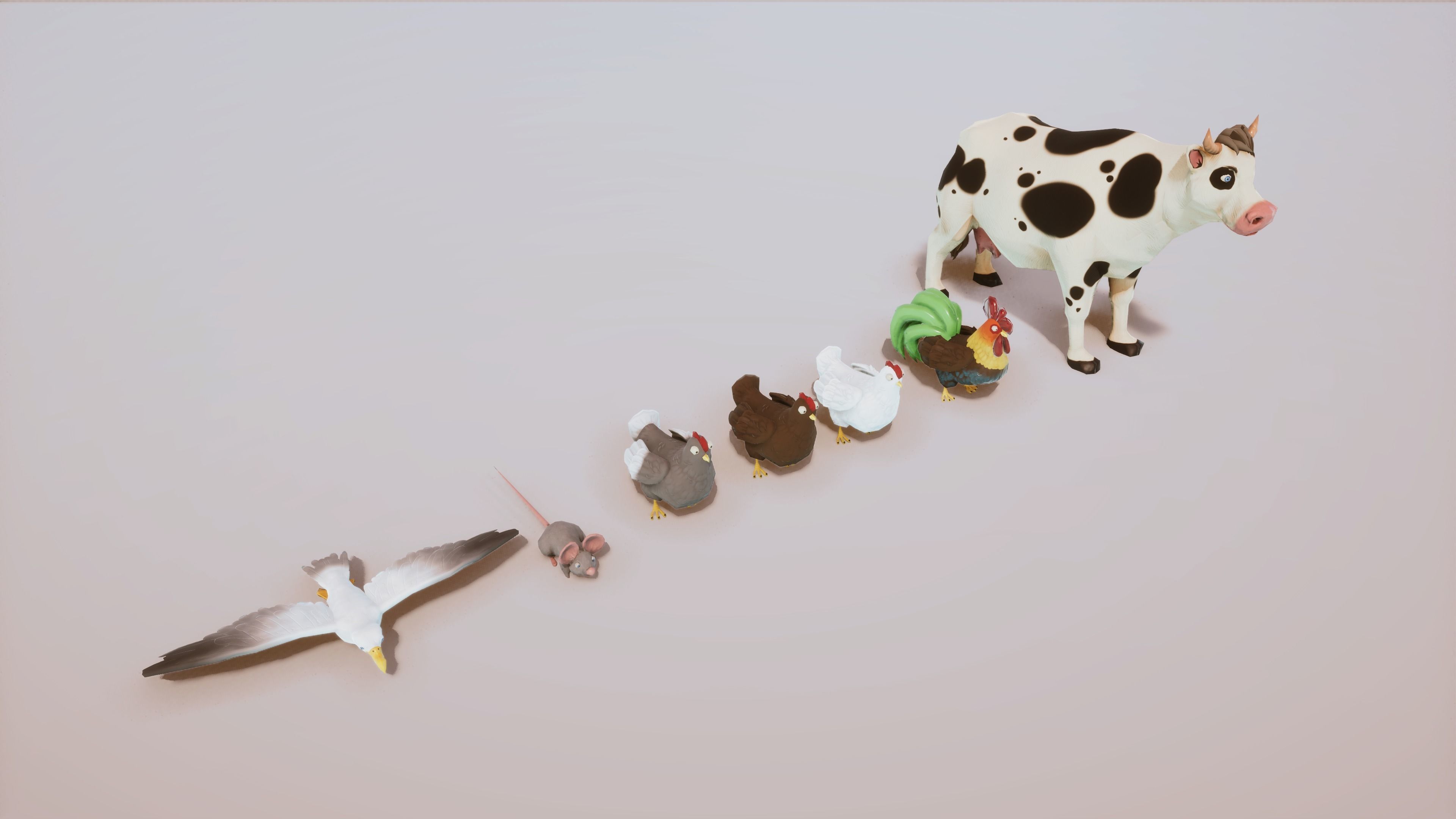 Stylized Farm Animals Kit Rigged with Shape Keys Low-poly 3D model_3